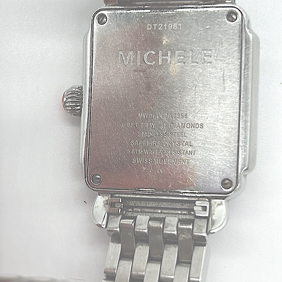 AUTHENTIC Michele Diamond Deco blue mother of pearl watch - Picture 8 of 14